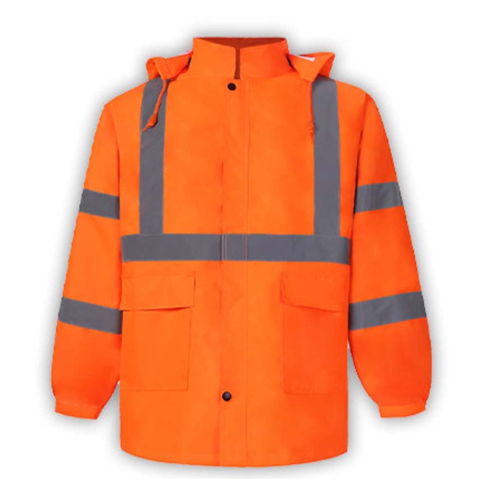 ANSI Safety Raincoat – Safety Orange – Standard Length