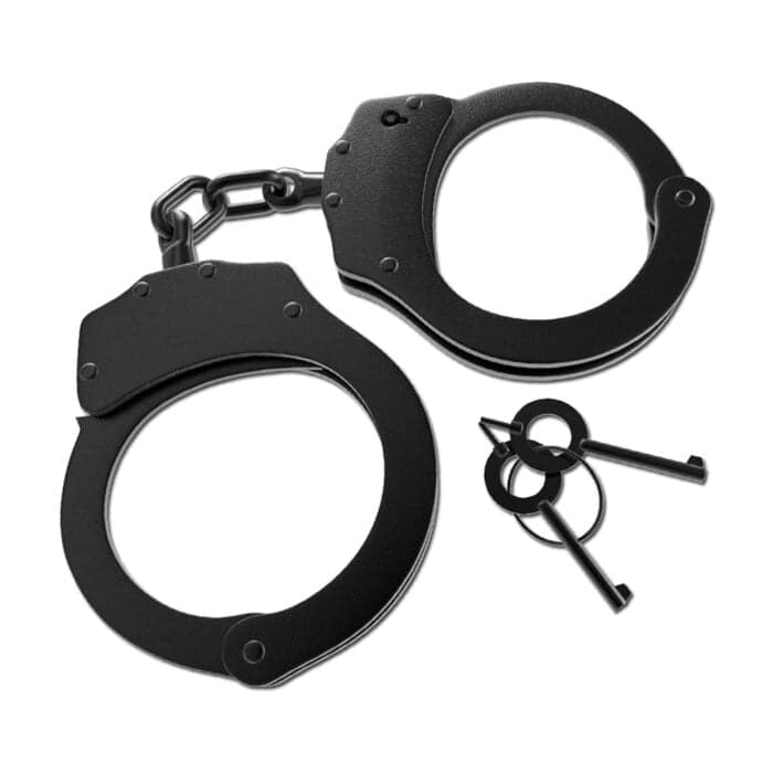 Stainless Steel Handcuffs with Key Set – Black
