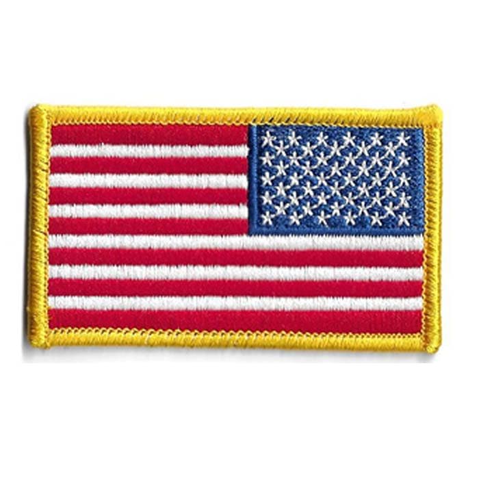 Reversed American Flag Gold Border